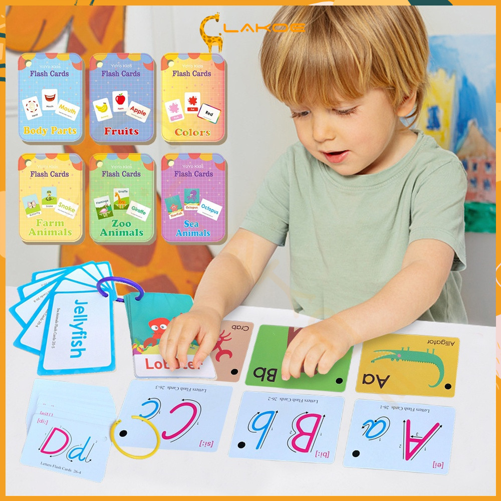 LAKOE flash card เด็ก แฟลชการ์ด บัตรคำภาษาอังกฤษ เกมส์ทายภาพ บัตรคำ สื่อการเรียนการสอน เสริมพัฒนาการเด็ก บัตรภาพคำศัพท์