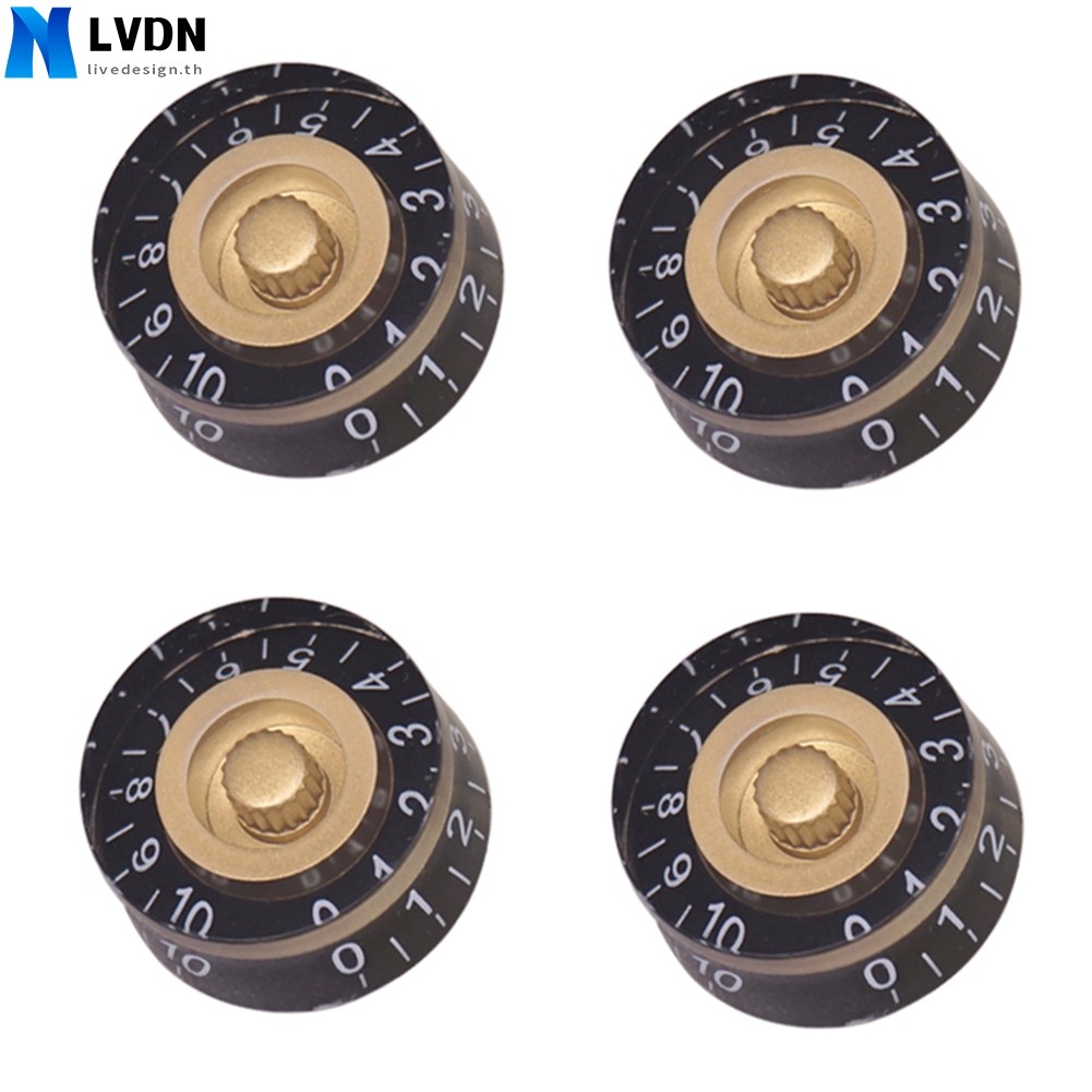 4 ชิ้นสีดําทองกีตาร์ควบคุมความเร็วลูกบิด Volume Tone Knob สําหรับ Les Paul ผลิตภัณฑ์คุณภาพสูง