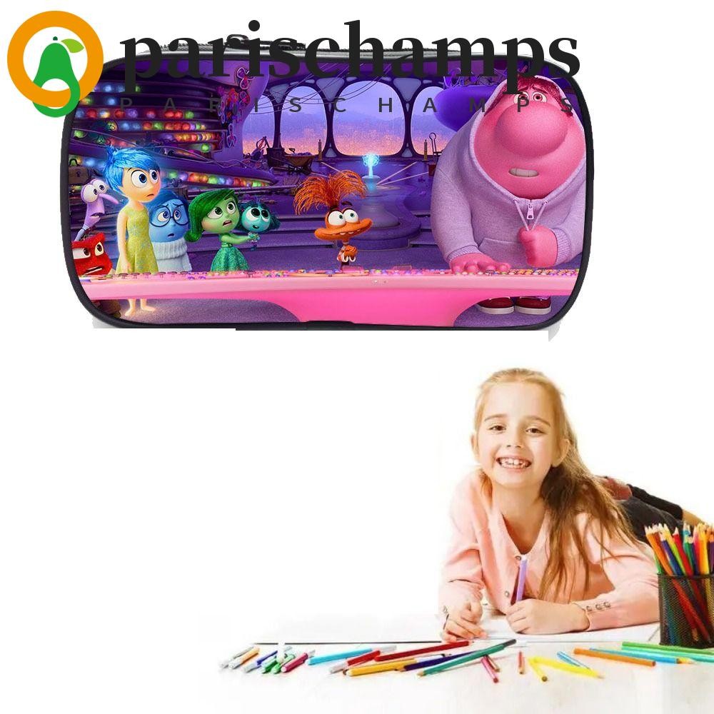 Parischamps Inside Out 2 กล่องดินสอ, Joy Inside Out กระเป๋าเครื่องเขียน, Desktop Organizer Anger Oxford ทนทานกระเป๋าดินสอการ์ตูนนักเรียน
