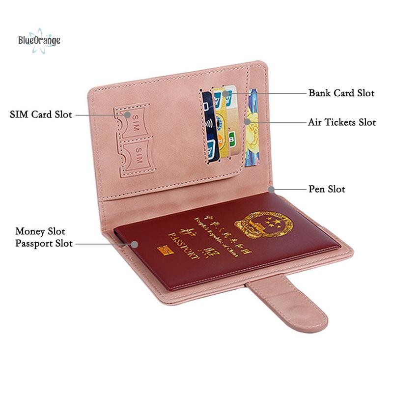 ใหม่ RFID หัวเข็มขัดหนังสือเดินทางปกหนัง PU ผู้ชายผู้หญิงผู้ถือหนังสือเดินทางพร้อมผู้ถือบัตรเครดิตกระเป๋าสตางค์ Protector กรณีร้อน