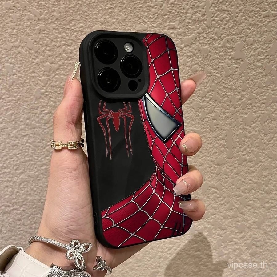 Red Spider-Man Texture เคสโทรศัพท์เหมาะสำหรับ Apple SHELL iPhone 15PROMAX 15 14 13 12 11 PRO MAX 14pro XR xsmax 7plus 8PLUS 13PROMAX 14PLUS Anti-Fall เปลือกป้องกัน