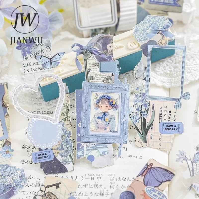 Jianwu Vintage Gramophone Series Hollow Butterfly Border วัสดุ Collage Memo Pad Creative DIY Journal Scrapbooking เครื่องเขียน