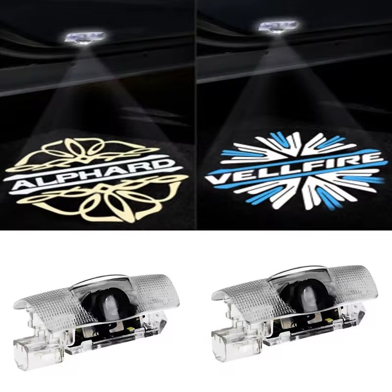2/4pcs รถประตู Shadow Light LED Courtesy Welocme Light สําหรับ เหมาะสําหรับ2017-2022-Fortuner LED โคมไฟตกแต่ง