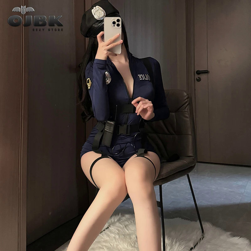 MnWomen Cosplay Costume Police Woman Cosplay Costumes Sexy Slim Fit Outfit Hallowen Club Clothes New