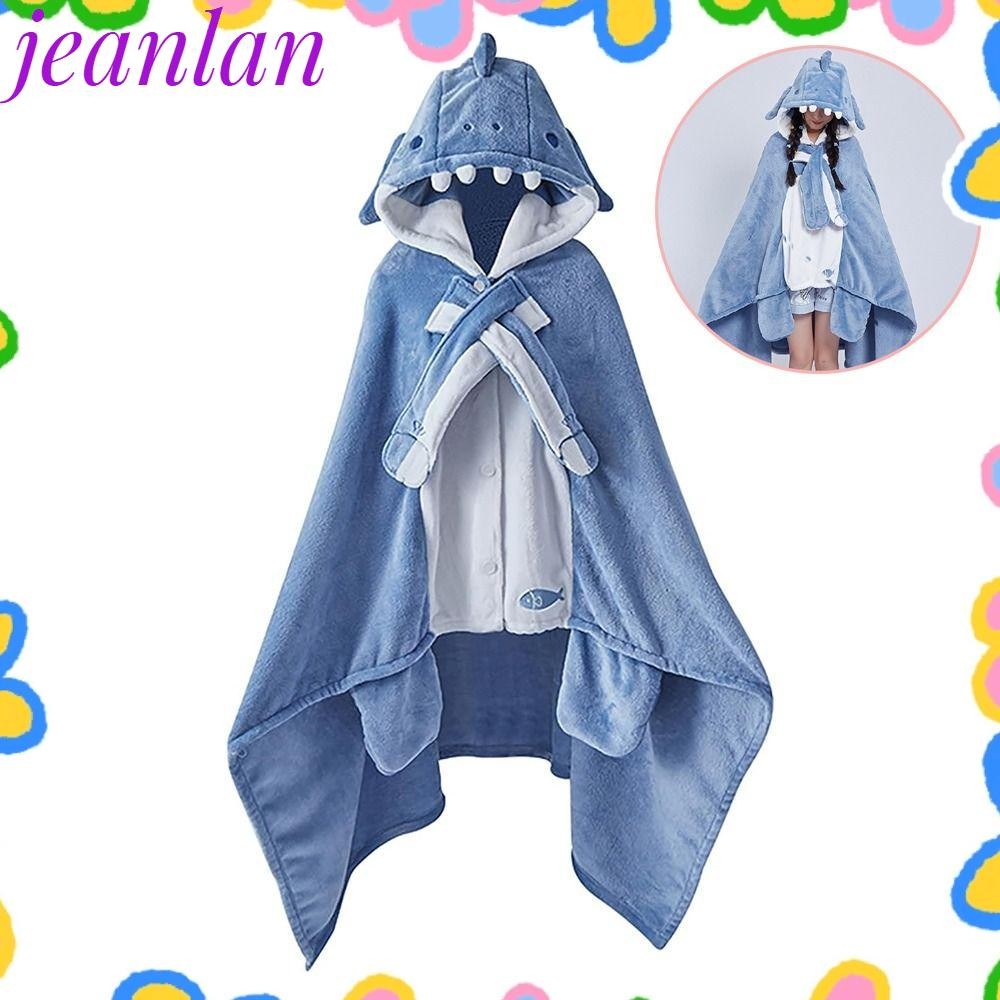 ผ้าห่มฉลาม JEANLAN ผ้าห่มสวมใส่ ผ้าคลุมไหล่ฉลาม ผ้าคลุมไหล่ฉลาม เสื้อคลุมมีฮู้ดประเภทเสื้อคลุมนุ่มพิเศษ Cozy พร้อมหมวกผ้าห่มฉลาม