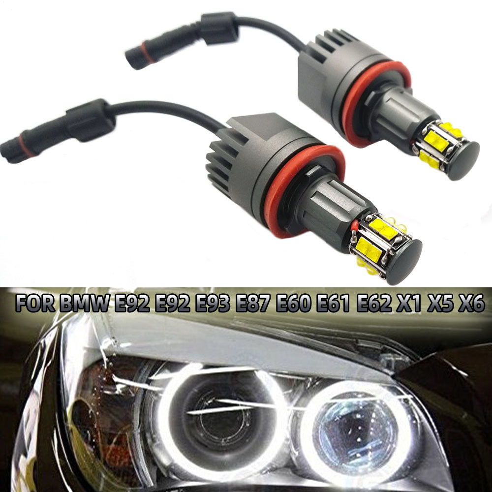 Yไฟหน้าแอลอีดี LED 2ชิ้น H8 LED สำหรับ BMW X5 E70 X6 E71 E90 E91 E92 M3 E87รถยนต์ไฟฉายคาดศีรษะ12โวลต