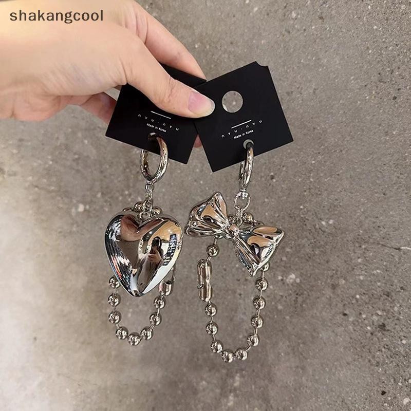 Sgl Silvery รูปหัวใจกระเป๋าโบว์ Charm ลูกปัดพวงกุญแจสําหรับผู้หญิงสาวเป้ตกแต่งกุญแจรถผู้ถือเครื่องประดับอุปกรณ์เสริม ﻿ Sgl