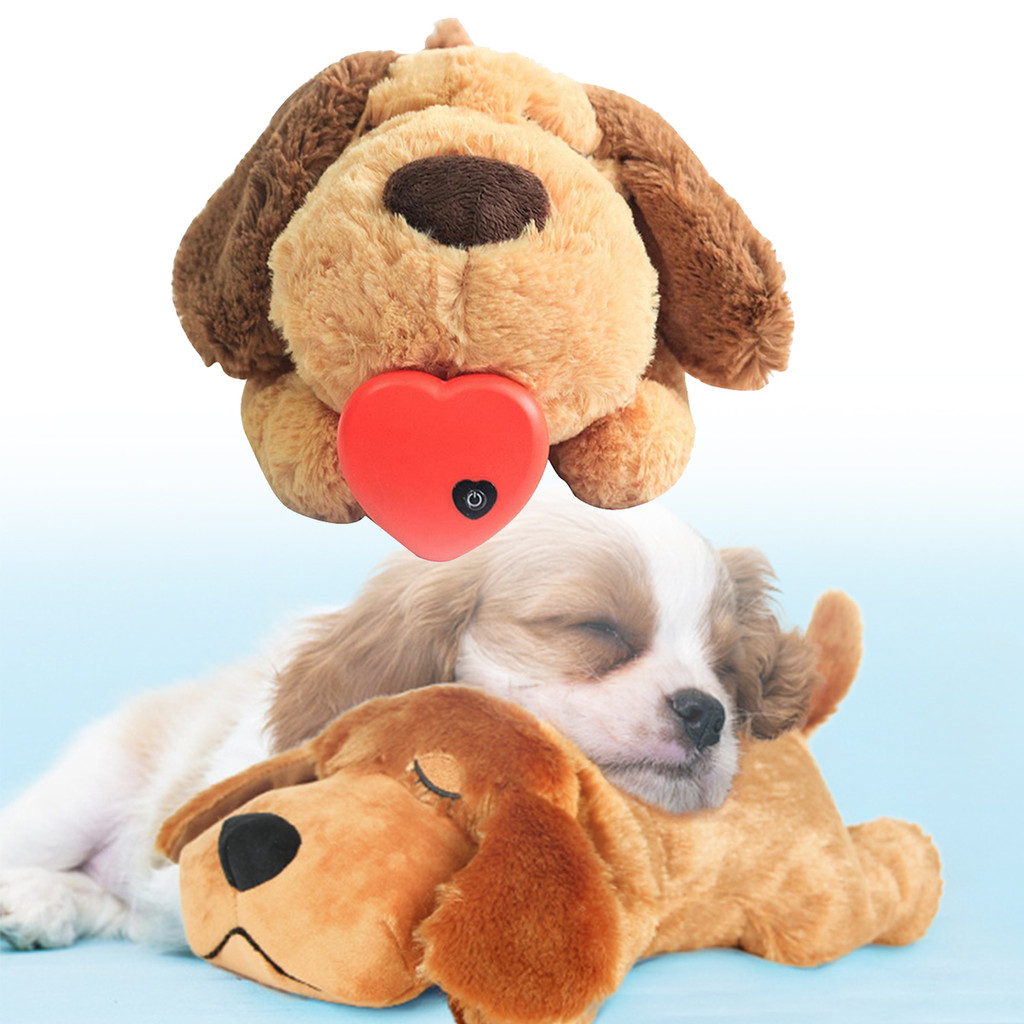 ใหม่ Plush Heartbeat Puppy Behavioral การฝึกอบรมของเล่นตุ๊กตาสัตว์เลี้ยง Snuggle ความวิตกกังวลบรรเทา Sleep Aid ตุ๊กตาทนทานสุนัข Chew ของเล่นสําหรับ Chewers