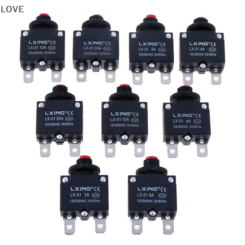[JJCW] Circuit Breaker Overload Protector Switch Fuse 3A 4A 5A 6A 8A 10A 15A 20A 30A QQW