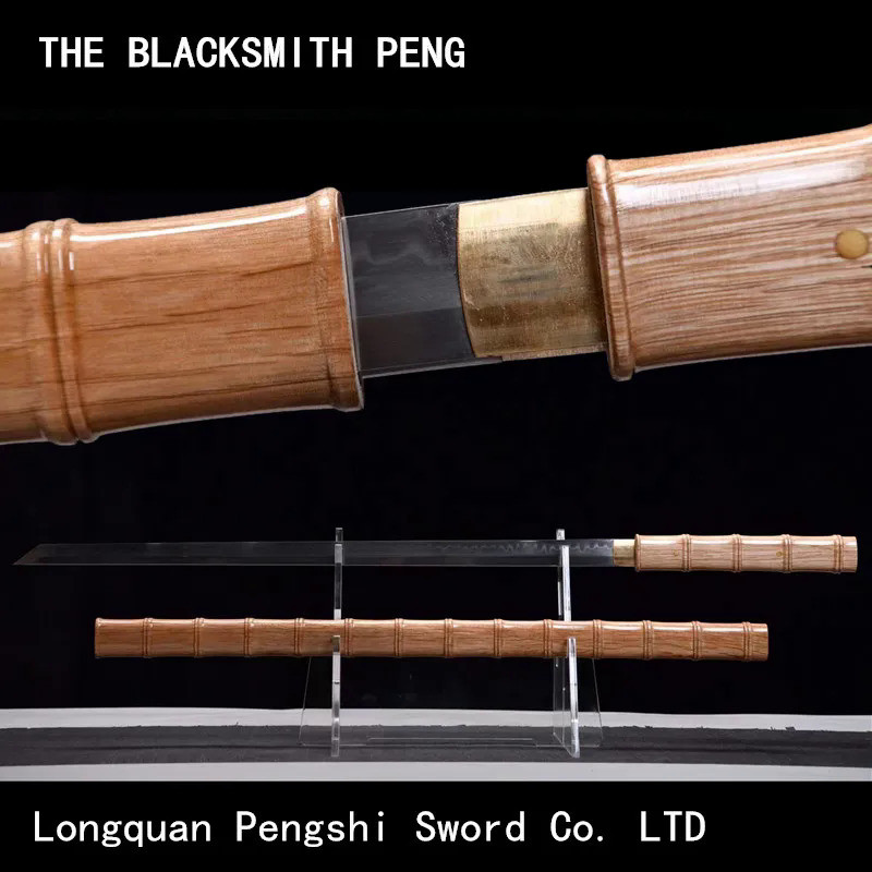 T10 steel clay tempered Hamon Bamboo style Tang knife/Invisible stick sword/Chinese Tang dynasty swo
