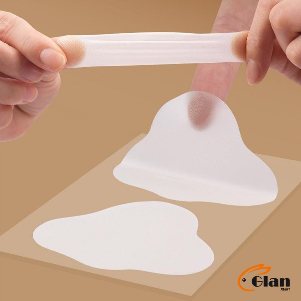 Glanxuan สติกเกอร์เจล 2Pcs/set แผ่นแปะกันน้ำ สําหรับติดเท้า กันกัด นุ่มสบาย ดูแลเท้า heel stickers