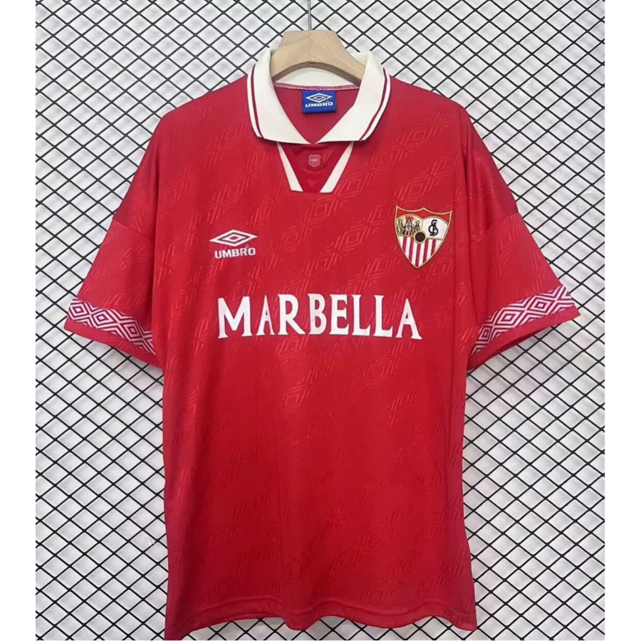 1994/96 Sevilla Away เสื้อฟุตบอลวินเทจ S-XXL ผู้ใหญ่แขนสั้นกีฬาแห้งเร็วฟุตบอลด้านบน AAA