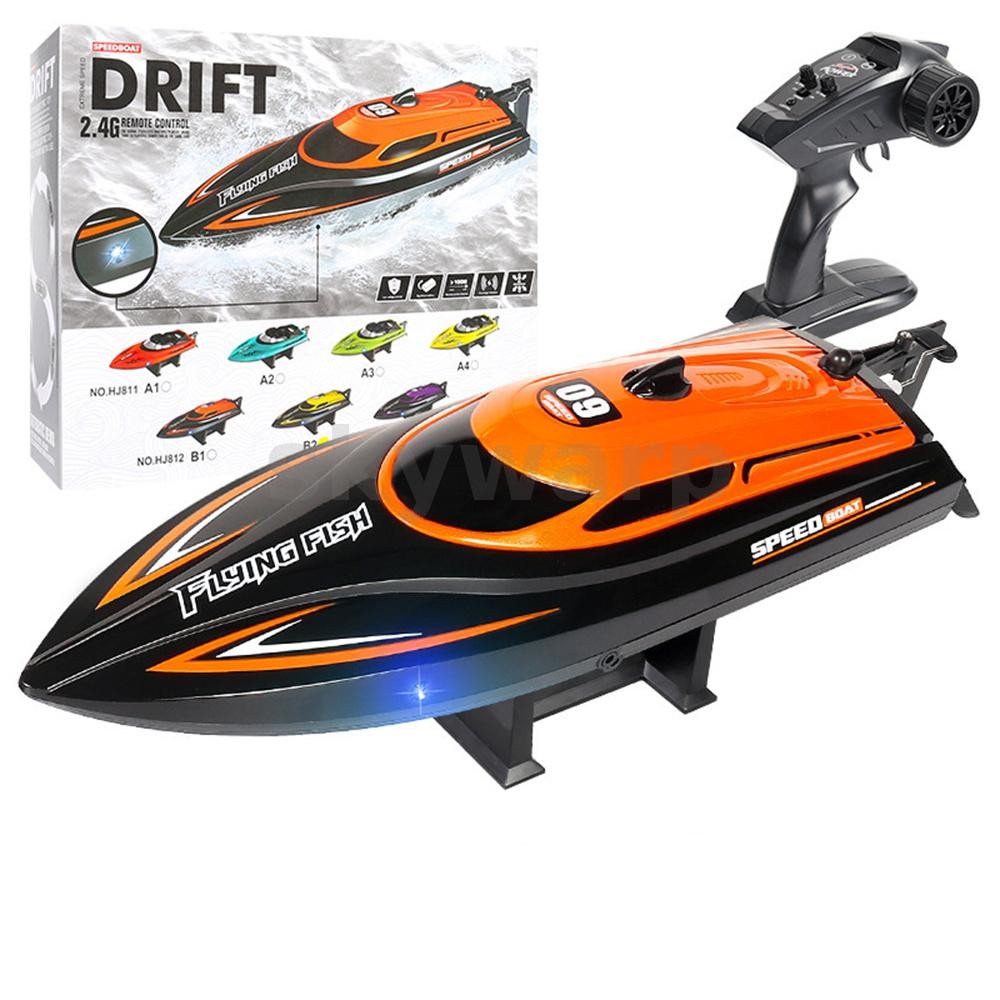 Hxjrc HJ812 2.4G 4CH RC เรือความเร็วสูงไฟ LED Speedboat กันน้ํา 25 กม./ชม.ไฟฟ้า Racing ยานพาหนะรุ่น 