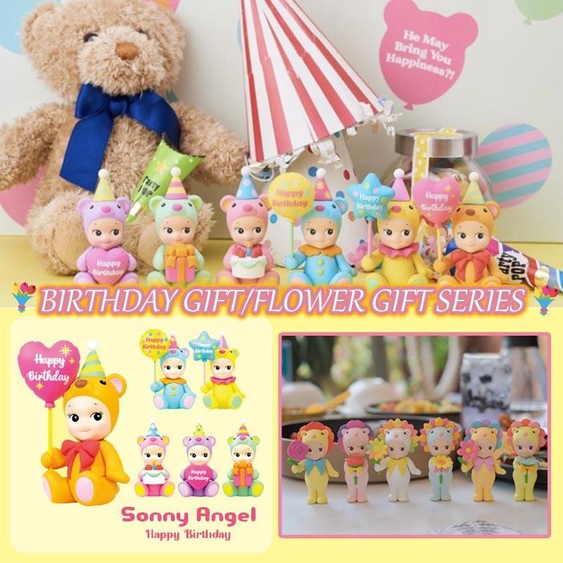 Sonny Angel ของขวัญวันเกิดหมี Series ดอกไม้ของขวัญ Series Sonny Angels ตกแต่ง Mini รูปสะสมตุ๊กตา