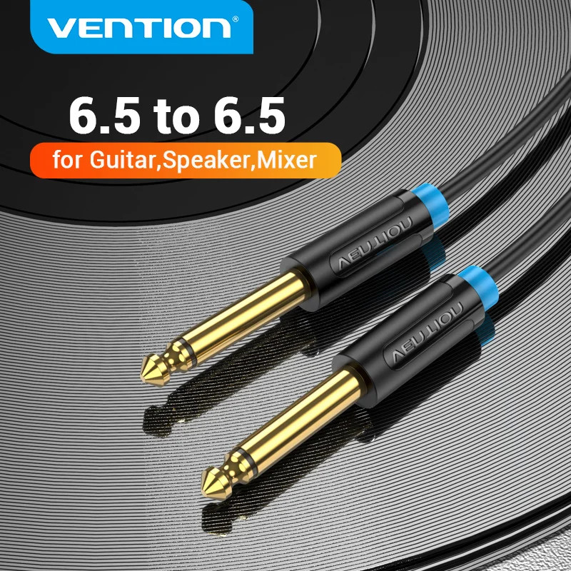 VENTION การระบายอากาศ ถึง กีตาร์สายเคเบิ้ลแจ็ค 6.5 มม. ถึง 6.5 มม. สายสัญญาณเสียงสําหรับกีตาร์ผสมลําโพงสเตอริโอแจ็ค 6.35 มม. ถึง สาย 1 ม. 3 ม. 5 ม. 10 ม