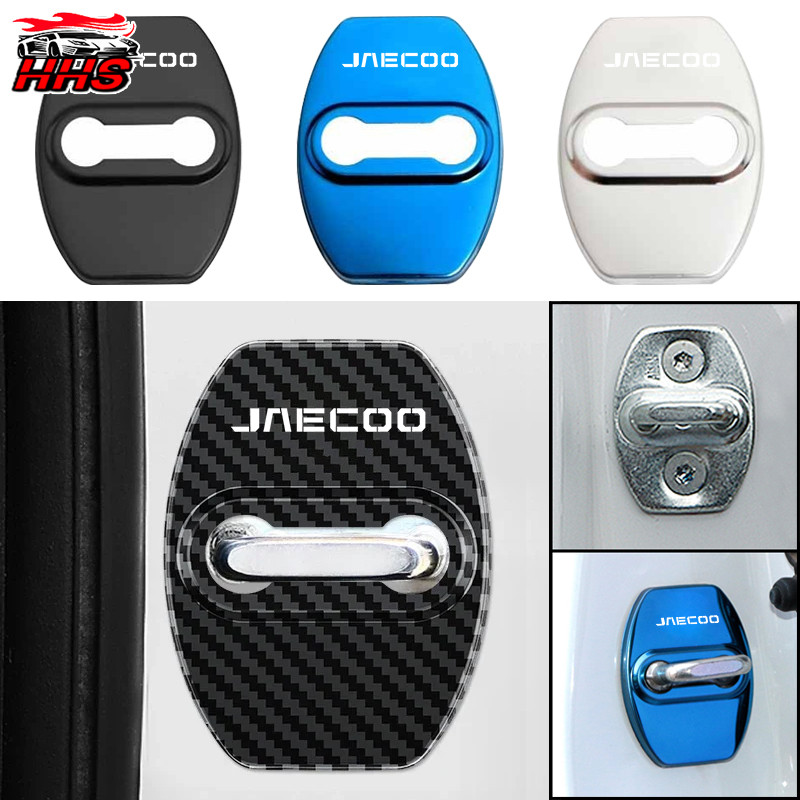 4 ชิ้น Jaecoo J7 รถประตูล็อคกรณีสแตนเลสรถประตูล็อคป้องกันประตู Latch สําหรับ JAECOO J7 J8 J6 J5 7 6 