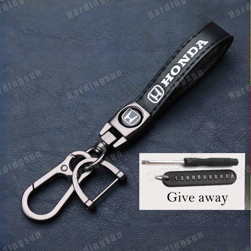 ใหม่ส่วนบุคคลหนังพวงกุญแจรถโลโก้รถ Key Fob สําหรับ Honda