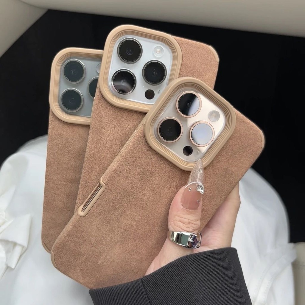 หรูหราสีน้ําตาลหนังแปรงเคสโทรศัพท์สําหรับiphone16 Pro MAX 15 14 13 12 11 Pro MAX IXS MAX XR XSกันกระแทกป้องกันกล้องDrop-proofนุ่มปกหลัง