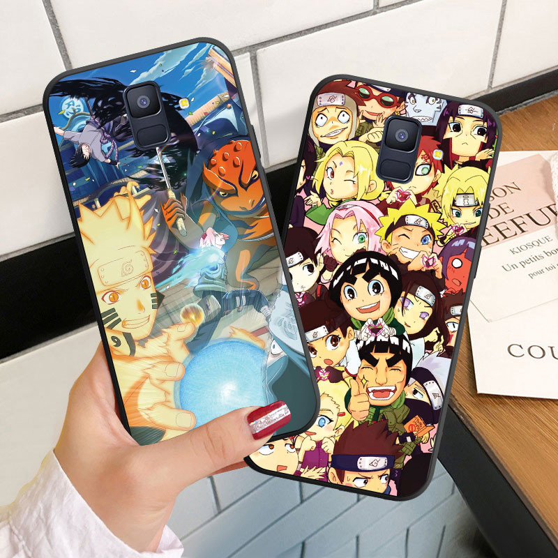ปลอกสําหรับ Samsung A6 A6+ A8 A8+ Plus A7 A9 2018 A3 A5 A7 2016 2017 Soft Silicoen ฝาครอบโทรศัพท์ Naruto