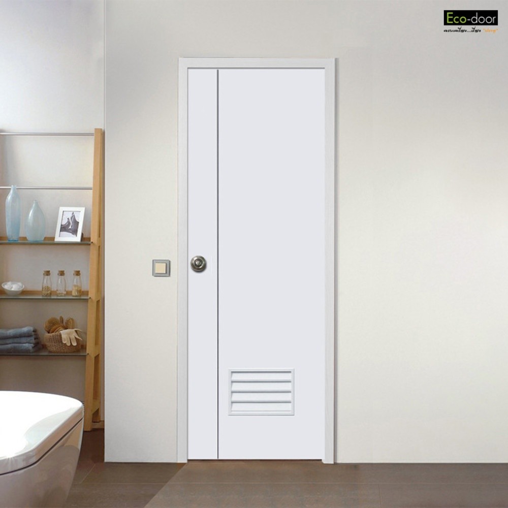GlobalHouse ECO-DOOR ประตู UPVC เอ็กซ์ทรูชั่น รุ่น XG2 ขนาด 70x200 ซม. สีขาว (เจาะ) สินค้าของแท้คุณภาพดี
