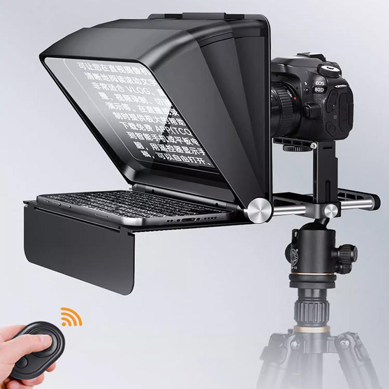 Lensgo TC7 II Mark II อัพเกรด teleprompter โทรศัพท์มือถือหน้าจอขนาดใหญ่ telprompter ขนาดเล็กแบบพกพาแ