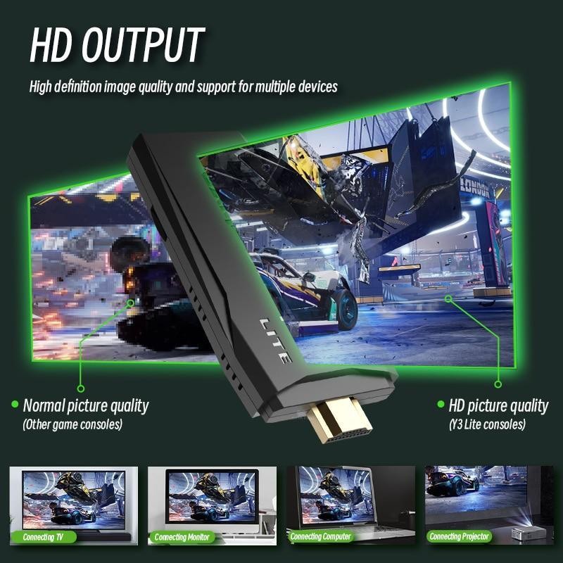 จอยเกมวิดีโอคอนโซล Retro TV Console 64G พร้อม 20000 เกม รองรับ 4K HDTV Game Stick คอนโทรลเลอร์ไร้สาย AV/HDMI