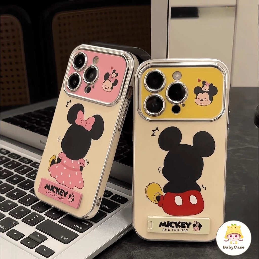 เคสไอโฟน15 11 สำหรับ IPhone 16 13 15 12 14 Pro Max XR 7 8 15 13 Plus XS Max คู่การ์ตูนน่ารักมิกกี้มินนี่เคสโทรศัพท์นุ่ม