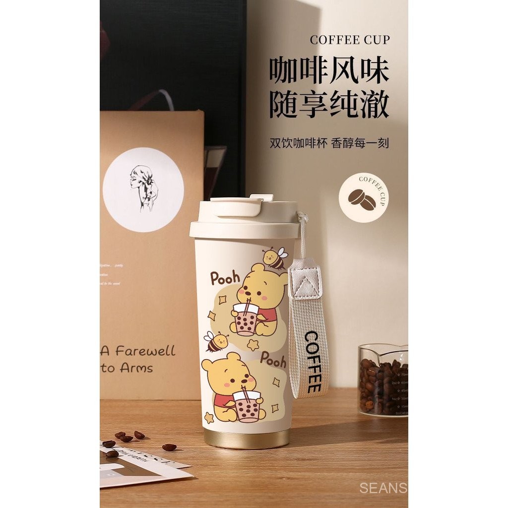 ชานมหมี316สแตนเลสแก้วเก็บความร้อนถ้วยกาแฟเครื่องดื่มคู่เย็นนักเรียนความจุขนาดใหญ่หลอดดูดรถถ้วย y7bo