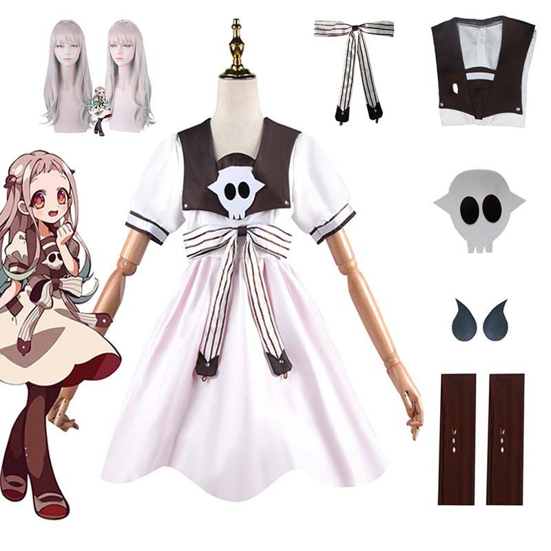 ZST อะนิเมะห้องน้ํา-bound Hanako-kun คอสเพลย์เครื่องแต่งกาย Jibaku Shounen Yashiro Nene วิกผมรองเท้า