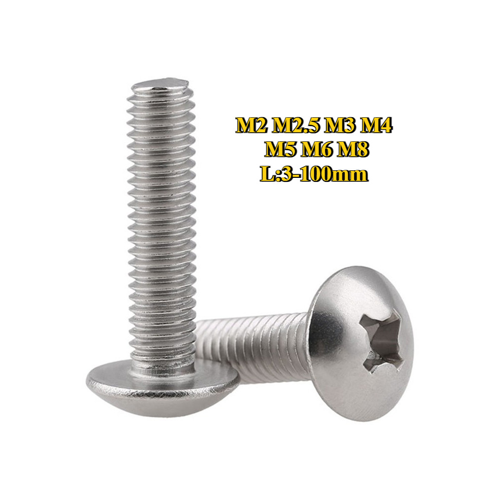 น็อต สกรู หัวร่ม หัวกระทะ แฉก T+ สแตนเลส 304 M2M2.5M3M4M5M6M8 Truss Head Phillip Machine Screw SUS304