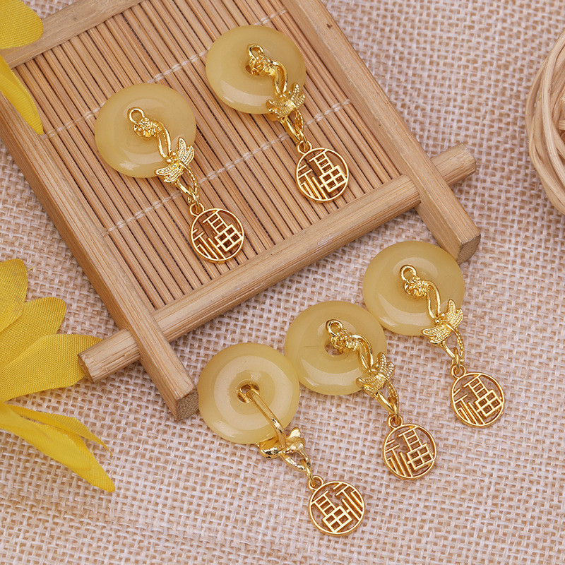 โลหะผสมแก้วปี่เซียะจี้ผีเสื้อปีมังกรอุปกรณ์เครื่องประดับ DIY สร้อยคอสร้อยข้อมือวัสดุอุปกรณ์แขวนแมวนำโชค ac5w - รูปที่ 5