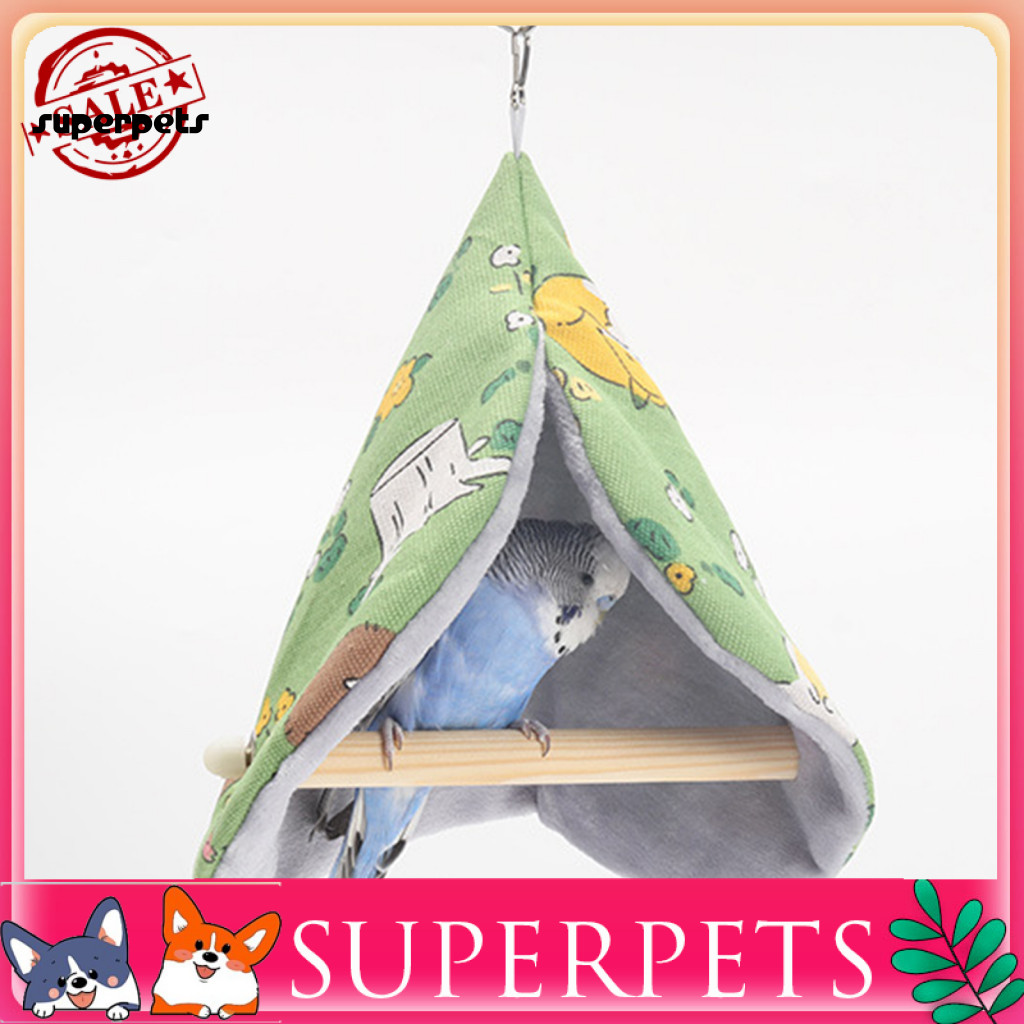 <COD> Parrot Nest Birdhouse Cozy พิมพ์การ์ตูน Bird Nest Hammock House สําหรับนกแก้ว Finch Canary Cage ฤดูหนาวเย็นนุ่มเตียงของเล่นสําหรับนกขนาดเล็ก