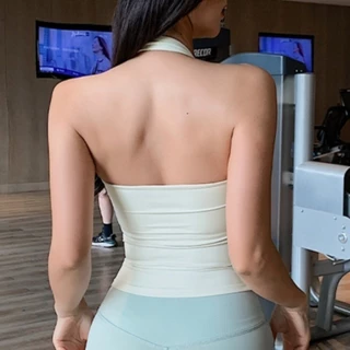 【Beautytrend】Fixed chest pad สปอร์ตบราแบบมีแผ่นรอง หน้าอกเสริม ดีไซน์คอฮัลเตอร์ ดูดซับแรงกระแทก ทำจากผ้าที่เป็นมิตรกับผิว เหมาะสำหรับโยคะและฟิตเนส