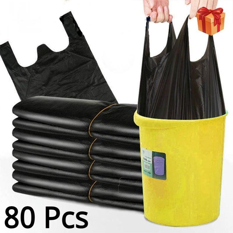 ถุงขยะ ถุงขยะ มีหูหิ้ว รุ่นมีหู 32 x 52 cm แพ็คละ 40 ใบ ทำจากวัสดุ HDPE คุณภาพ ไม่รั่วไม่ขาด คุณภาพดี เกรดAAA