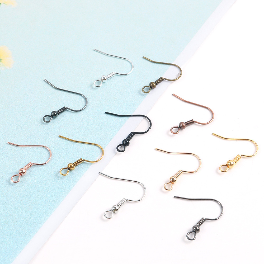 50pcs 20x19mm Gold Silver Bronze สีดําสีต่างหู Claspsps ตะขอ DIY ต่างหูสําหรับเครื่องประดับทํา Earwire ชุบ