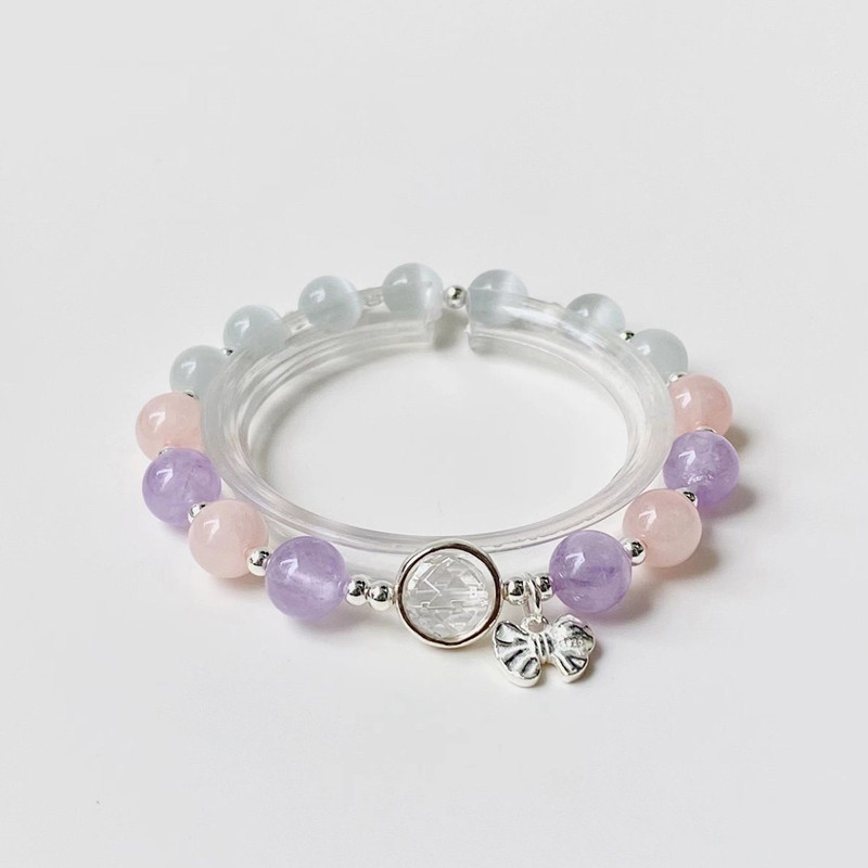 COD💖สร้อยข้อมือ ประดับโบว์ แฟชั่น หวาน ปรับขนาดได้ นักเรียนสำหรับผู้หญิง ของขวัญวันหยุด-Lune - รูปที่ 6