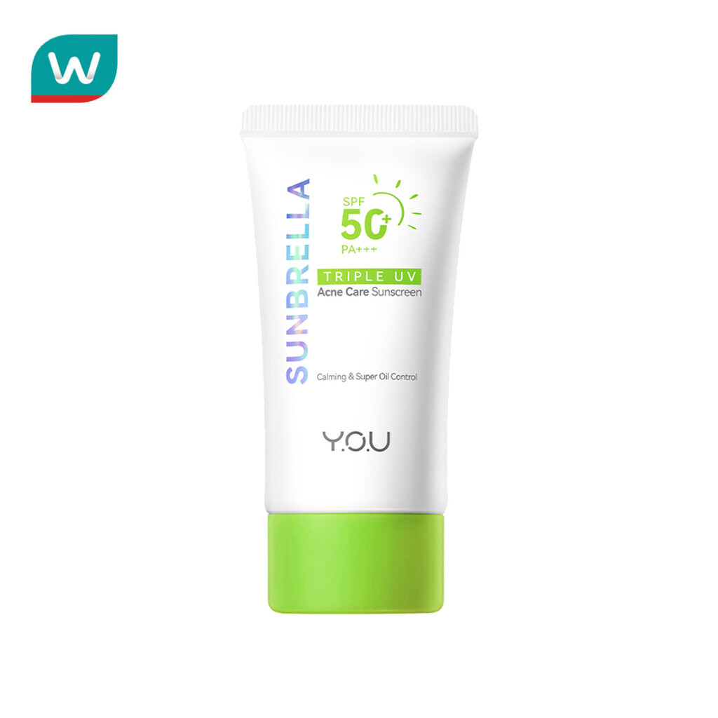 Y.O.U วาย.โอ.ยู ซันเบรลล่า ทริปเปิ้ล ยูวี แอคเน่ แคร์ ซันสกรีน SPF50+ PA++++ 30ก.