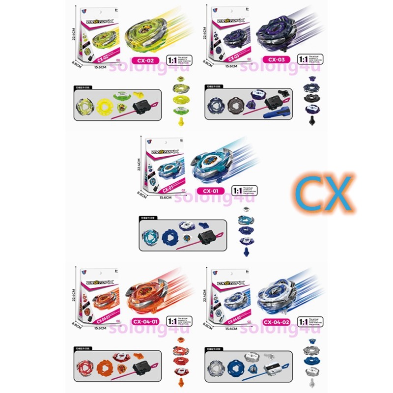 เปลวไฟ CX-01 CX-02 CX-03 CX-04-01 CX-04-02 Spinning Tops X พร้อม Launcher ชุดของเล่นสําหรับเด็กของขว
