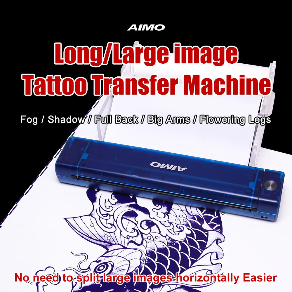 Aimo T08F/T08FS Tattoo Transfer เครื่องพิมพ์ใหม่ไร้สายภาพความร้อนลายฉลุเครื่องถ่ายเอกสาร Suita
