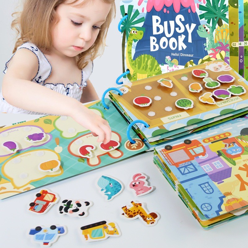 Kids Busy Book Montessori Early Learning Quiet Book ก่อนวัยเรียนReusable Busy Book เด็กตัวอักษรหมายเ