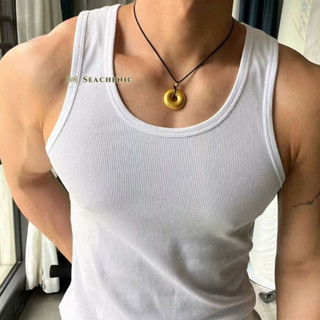 Seachenic Mens Thread Stretch Slim Bottoming Vest Hurdle Spo…