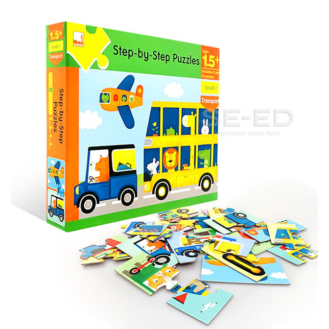 Bundanjai (หนังสือเด็ก) Step By Step Puzzle - Age 1.5+ Things that go
