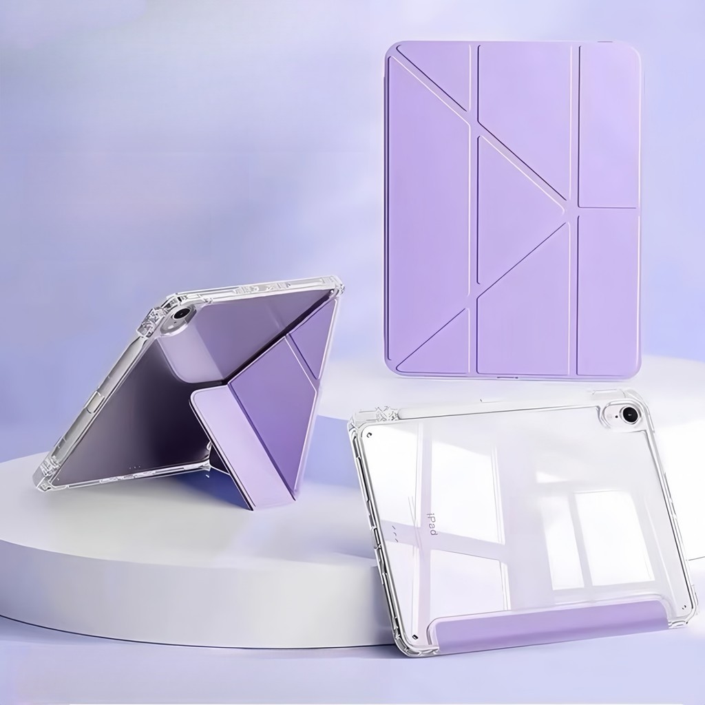 for เคสไอแพด iPad10Gen10Gen11 Air5 Air4 Gen9Gen8Gen7 Gen5/6 9.7 Pro11 Pro12.9 Y-shaped เคสสำหรับไอแพดCrystal Glass Case