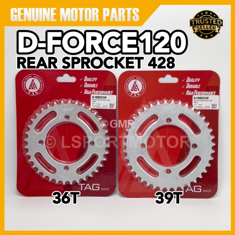 DEMAK D-FORCE120 REAR SPROCKET 428 (36T/39T) DFORCE DFORCE120 D FORCE 120