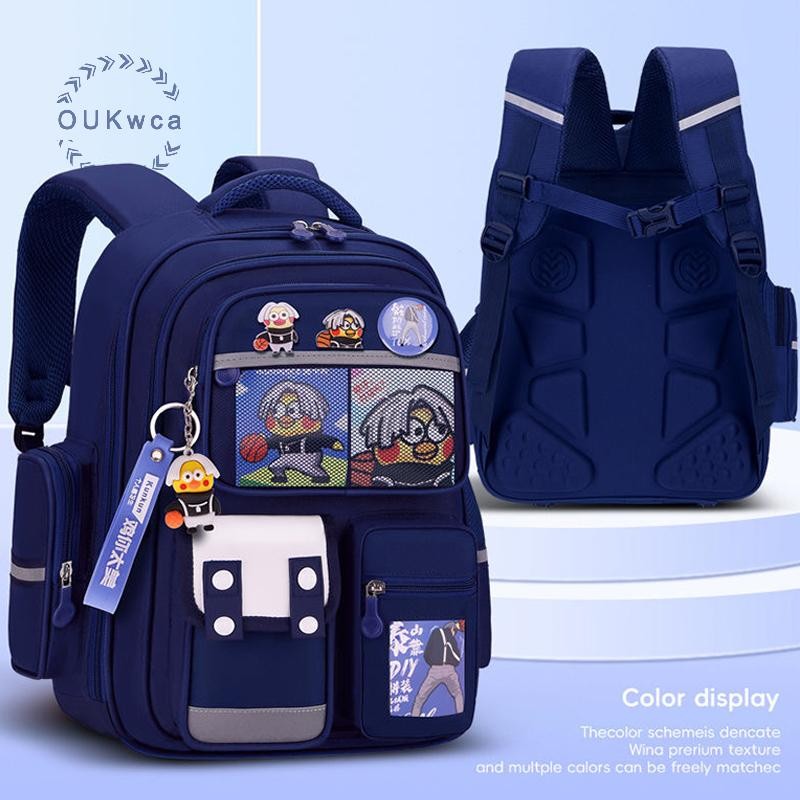 Oukwca กระเป๋านักเรียนนักเรียนน่ารักความจุขนาดใหญ่กระเป๋าเป้สะพายหลังเด็กน้ําหนักเบากระเป๋าเป้สะพายหลังลดน้ําหนักการ์ตูน Kawaii กระเป๋าเป้สะพายหลังของขวัญใหม่