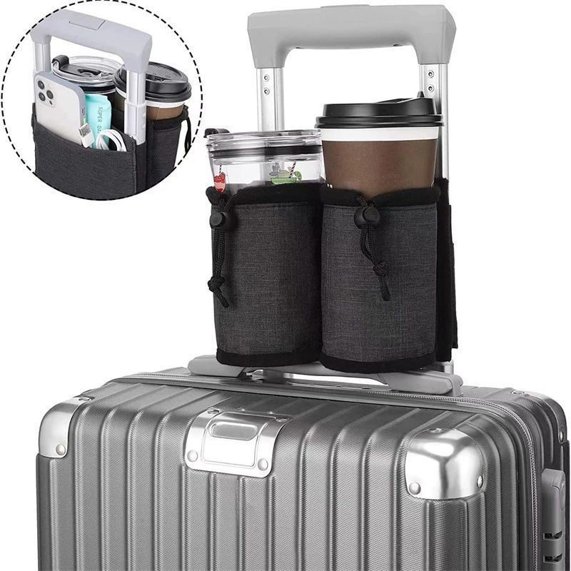 New Product#Luggage Handle Storage Bag Trolley Case Water Bottle External Bag Drink Cup Holder Fixed Strap Travel Outdoor Water Bottle Holder4mj
