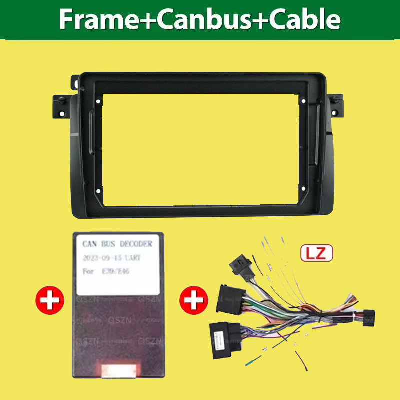 Honxun BMW E46 1998-2005 เครื่องเล่น 9 นิ้ว facia แผ่น 2din แดชบอร์ด กรอบวิทยุ แผงกลางสเตอริโอ