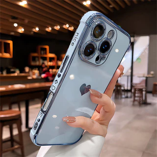 หรูหรา 6D ชุบเคสโทรศัพท์สําหรับ IPhone 11 12 13 14 15 16 Pro Max Soft TPU ปลอกรูปแบบรักฝาครอบกันกระแทก