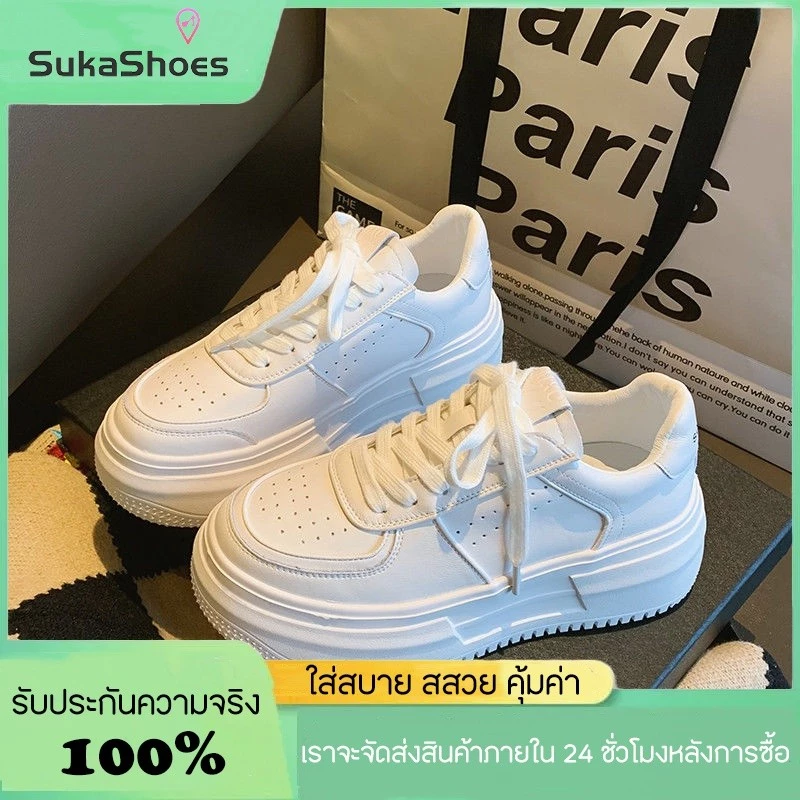 🔥SHIP NOW🔥รองเท้ากีฬาสำหรับสาว ๆ ที่มีส้นสูงและน้ำหนักเบา เหมาะสำหรับการเล่นกีฬาและใส่ในชีวิตประจำวัน