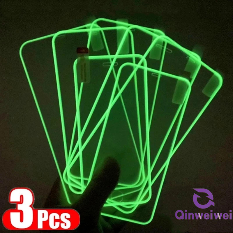 3-1Pcs Luminous กระจกนิรภัยสําหรับ Huawei Nova Y61 Y70 Y90 Y72 Y71 9se Y6p 7i Y7P Y7a Y7 Y6 Y9s Y9 5